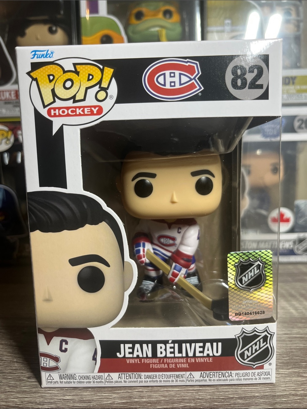 Funko Pop! Jean Béliveau - White, Red & Blue Canadiens Jersey